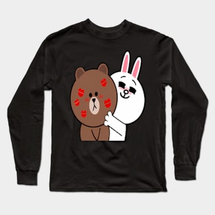 Brown Bear Cony Bunny Rabbit Shower Me With Love Kisses Long Sleeve T-Shirt